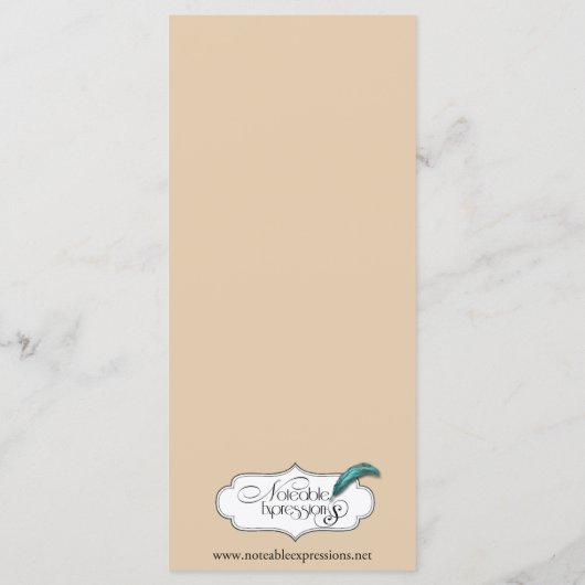 Olijftak: Een Toscaanse Touch Wedding Menu (Achterkant)