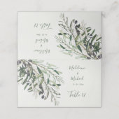 Olijftak Elegant Trouwtafel Nummer Plaatskaartje (Buitenkant ongevouwen)