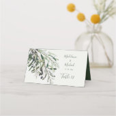 Olijftak Elegant Trouwtafel Nummer Plaatskaartje (Achterkant)