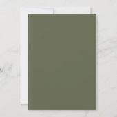 Olijftak Elegante Minimale Bruidsdouche Kaart (Achterkant)