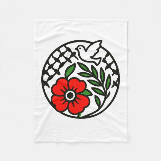 Olijftak en Duif Fleece Deken (Voorkant)