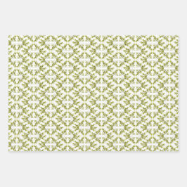 Olijftak en gele kaas patroon inpakpapier vel