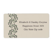 Olijftak garland bruiloft etiket (Voorkant)