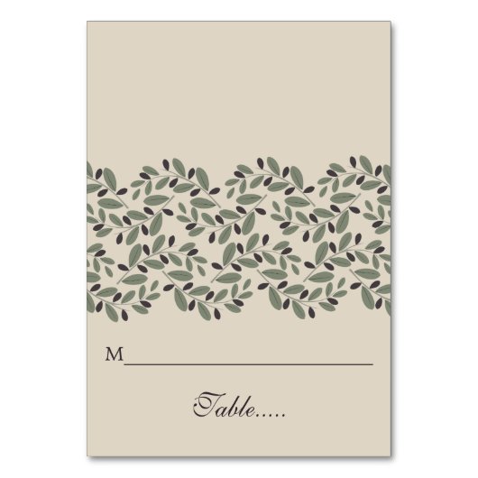 Olijftak garland bruiloft gevouwen escortkaart kaart (Voorkant)