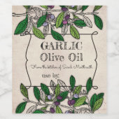 Olijftak gearomatiseerde olijfolie home conserven  wijn etiket (Enkel label)