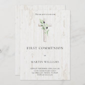 Olijftak hout Cross Katholieke Eerste Communie I Kaart (Voorkant / Achterkant)