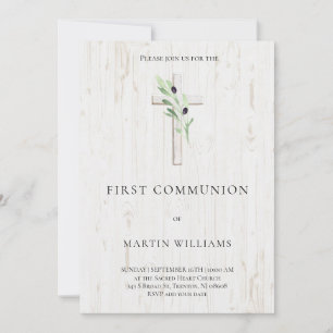 Olijftak hout Cross Katholieke Eerste Communie I Kaart