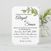 Olijftak. Huwelijksuitnodiging. Kaart (Staand voorkant)