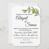 Olijftak. Huwelijksuitnodiging. Kaart (Voorkant)