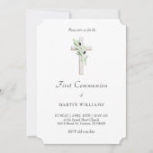 Olijftak Katholiek Heilig Kruis Eerste Communie Kaart (Voorkant)