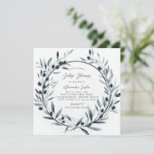 Olijftak krans Genderneutraal Baby shower Kaart (Staand voorkant)