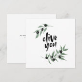 Olijftak krans ik hou van jou | olijf jou kaart (Voorkant / Achterkant)