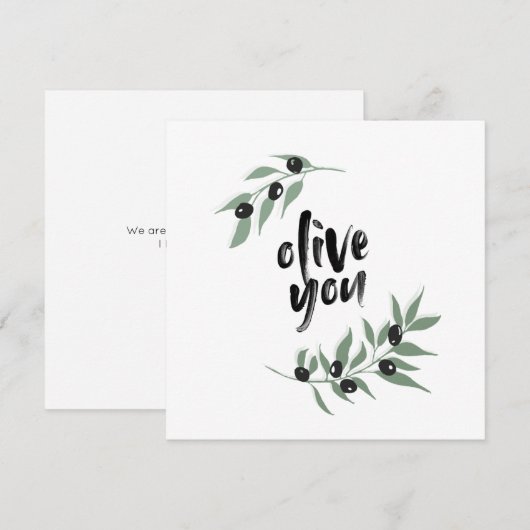 Olijftak krans ik hou van jou | olijf jou kaart (Voorkant / Achterkant)
