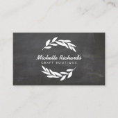 Olijftak krans Logo op krijtbord achtergrond Visitekaartje (Voorkant)