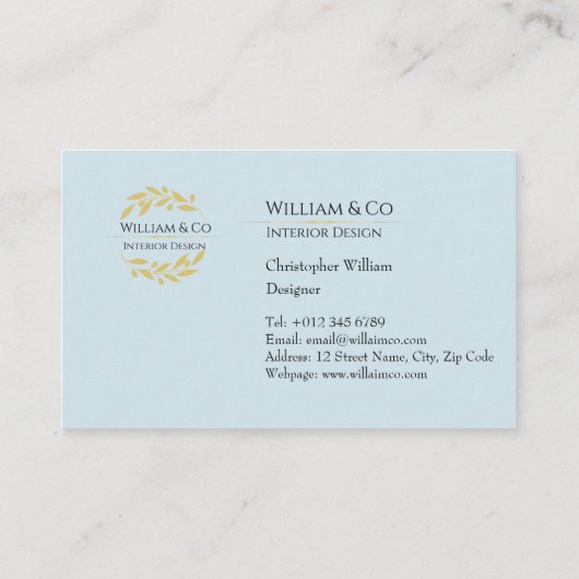 Olijftak krans Professioneel Modern Minimalist Visitekaartje (Achterkant)