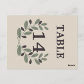 Olijftak krans trouwtafel nummer briefkaart (Achterkant)