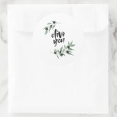 Olijftak krans Valentijnsdag stickers (Tas)