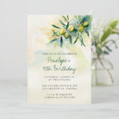 Olijftak Mediterraan Botanisch 40e Verjaardag Kaart (Staand voorkant)