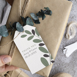 Olijftak Mediterraan Dank u bruiloft Cadeaulabel