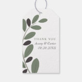 Olijftak Mediterraan Dank u bruiloft Cadeaulabel (Achterkant)