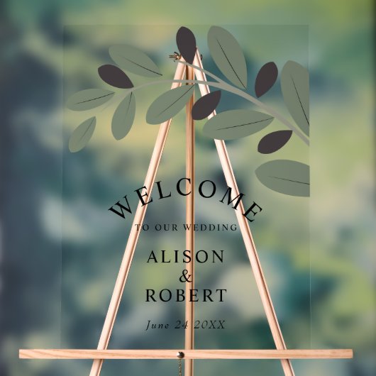 Olijftak Mediterraan huwelijksonthaal Acryl Bord (Neutraal)