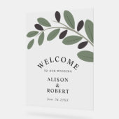 Olijftak Mediterraan huwelijksonthaal Acryl Bord (Hoek)