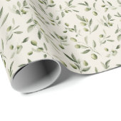 Olijftak Mediterraan Patroon Cadeaupapier (Rol Hoek)