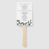 Olijftak Mediterraans charme bruiloft programma Handwaaier (Achterkant)