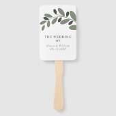 Olijftak Mediterraans charme bruiloft programma Handwaaier (Voorkant)