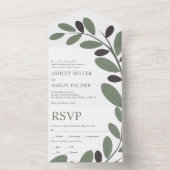 Olijftak Mediterrane charme bruiloft All In One Uitnodiging (Binnen)