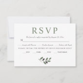Olijftak Mediterrane charme groene bruiloft RSVP Kaartje (Voorkant)
