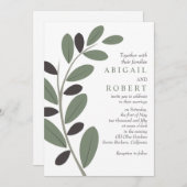 Olijftak Mediterrane charme QR code bruiloft Kaart (Voorkant / Achterkant)