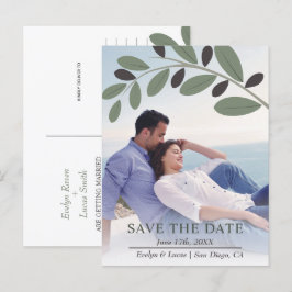 Olijftak mediterrane foto Save the Date Briefkaart