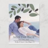 Olijftak mediterrane foto Save the Date Briefkaart (Voorkant)