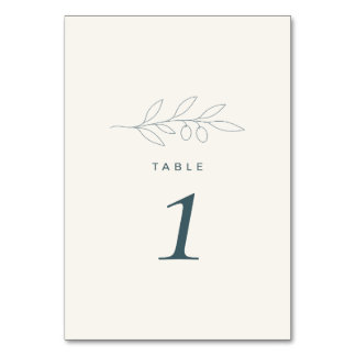 Olijftak Minimalistische Trouwtafel Nummer Kaart
