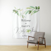 Olijftak Modern minimalistisch baby shower Wandkleed (In situ)