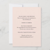 Olijftak. Moderne eenvoudige roze Huwelijksverande Save The Date (Achterkant)