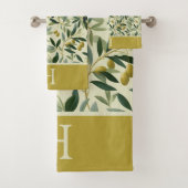Olijftak Monogram Initiaal Bad Handdoek (Insitu)