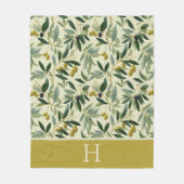 Olijftak Monogram Initiaal Fleece Deken (Voorkant)