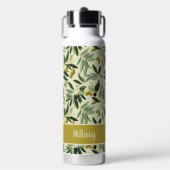 Olijftak Monogram Naam Waterfles (Voorkant)
