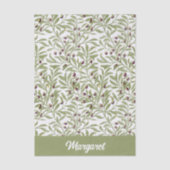 Olijftak Naam Monogram Olijfgroen Tissuepapier (Voorkant)