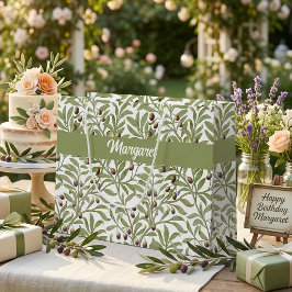 Olijftak Naam Monogram Sage Groen Groot Cadeauzakje