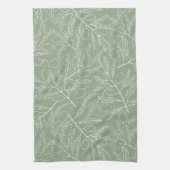 Olijftak Patroon Salie Groen Theedoek (Verticaal)