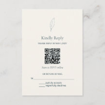 Olijftak QR-code Huwelijksreactiekaart