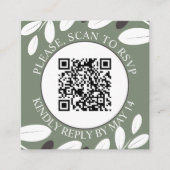 Olijftak, QR-code RSVP Mediterrane bruiloft Informatiekaartje (Voorkant)