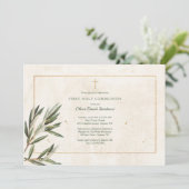 Olijftak religieuze uitnodigingen (Staand voorkant)