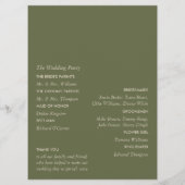 Olijftak, Rustieke & Minimalistische Trouwdag Programmakaart (Achterkant)