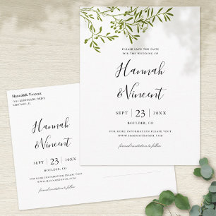 Olijftak Save the Date-ansichtkaart Aankondigingskaart