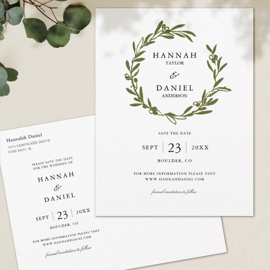 Olijftak Save the Date briefkaart