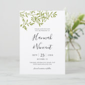 Olijftak Save the Date kaart (Staand voorkant)